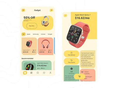 Electronics E-commerce App android animation design ecommerce gif interaction interface ios iphone layout motion shop ui ux video watch