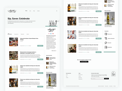 Redesign for a blog about natural wines blog blog design blogs branding colorpalette figma footer graphic design illustration logo navigation sidebar ui user interface webdesign webflow webflow blog webflow design wine writing