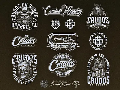 Crudos On Sunday - Branding Identity Package branding branding identity clothing line illustration personal branding sports design vintage design visual identity