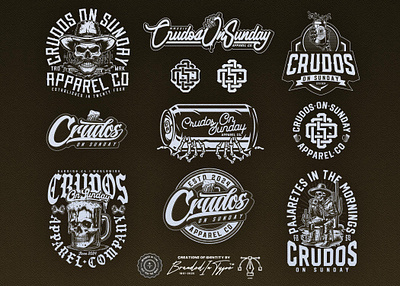 Crudos On Sunday - Branding Identity Package branding branding identity clothing line illustration personal branding sports design vintage design visual identity