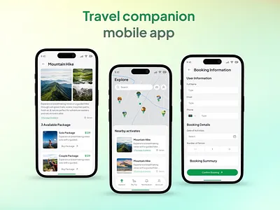 Travel Companion Mobile App app application figma tourism travel ui user interface ux