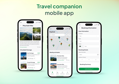 Travel Companion Mobile App app application figma tourism travel ui user interface ux