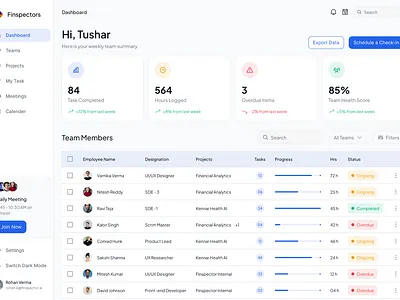 Team Manager Dashboard branding dashboard graphic design ui ux