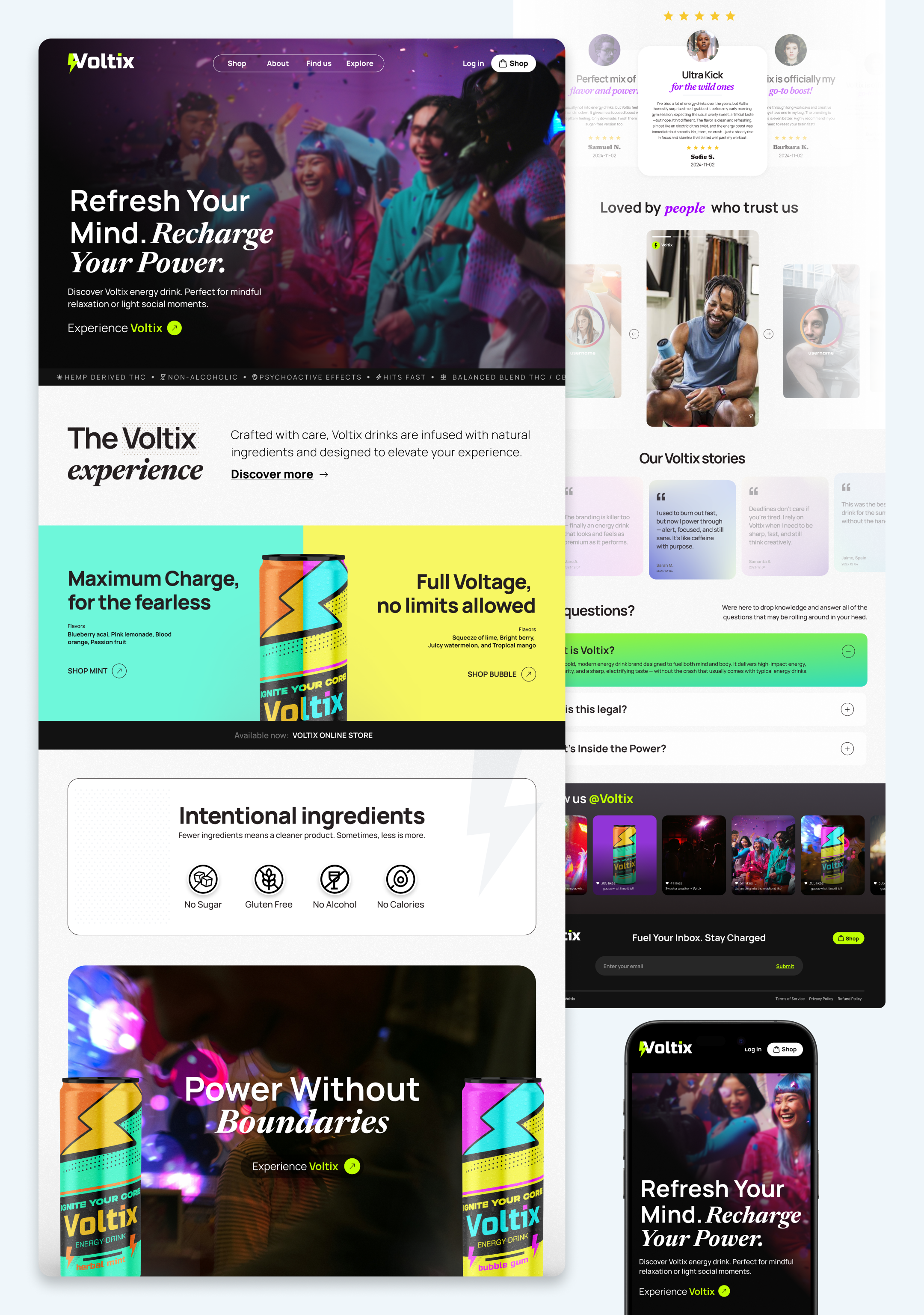 Landing page for Energy Drink