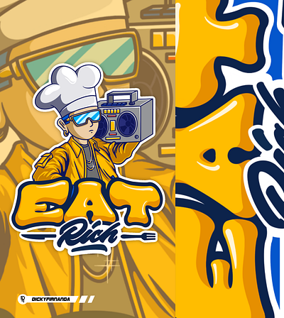 EAT RICH apparel design brandidentity branding charachter design character illustration chef clothing design design food logo food logo design hip hop illustration lettering design lettering logo logo charachter logo illustration logo lettering logo type