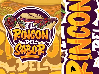 EL RINCON DEL SABOR apparel design brandidentity branding character design clothing design fastfood font design food logo illustration lettering design lettering logo logo charachter logo design logo food logo illustration logo lettering logo type tacos tacos logo typography