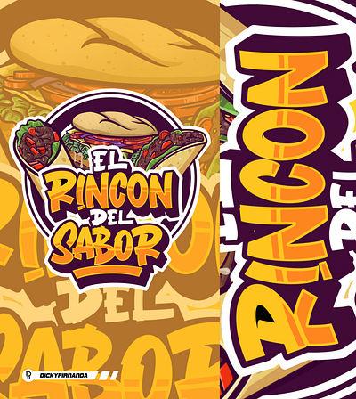 EL RINCON DEL SABOR apparel design brandidentity branding character design clothing design fastfood font design food logo illustration lettering design lettering logo logo charachter logo design logo food logo illustration logo lettering logo type tacos tacos logo typography