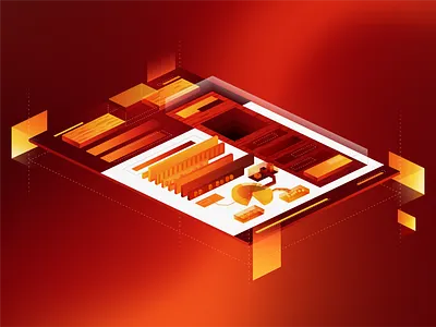 White Paper Marketing Strategy 3d branding cybersecurity dimensional gradients graphic design illustration isometric marketing technology trending white papers