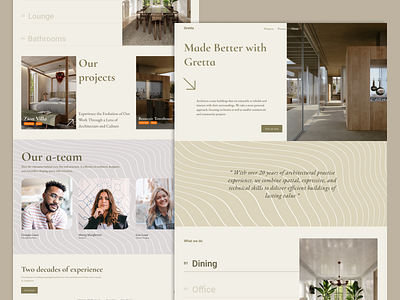 Gretta – Elegant Architecture & Interior Design Landing Page architecture editorialdesign interiordesign landingpage minimaldesign ui uidesign uxui webdesign