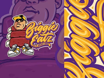 BIGGIE EATZ apparel design brandidentity branding charachter design clothing design food food logo graphic design illustration lettering lettering design lettering logo logo logo charachter logo food logo illustration logo type