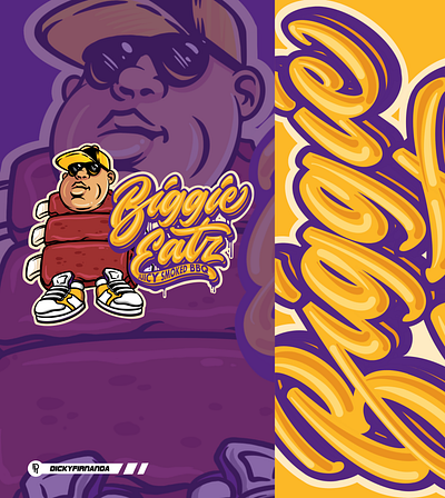 BIGGIE EATZ apparel design brandidentity branding charachter design clothing design food food logo graphic design illustration lettering lettering design lettering logo logo logo charachter logo food logo illustration logo type