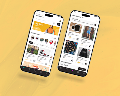 Ecommerce mobile app branding ui