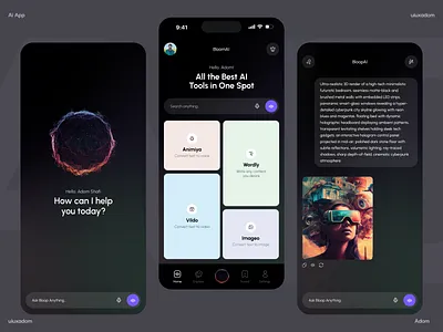AI App Design ai app ai app animation app app design app ui chat ai text ai ui ux video ai voice ai
