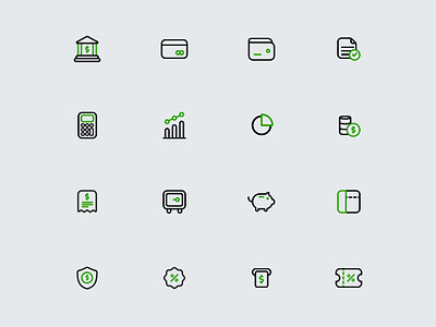 Finance Icon Set app icons finance fintech flat flat icons graphic design icon icon pack icon set iconography icons illustration interface icons line icons outline payments stroke icons transaction ui web icons