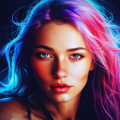 AI-generated Girl design ai design digital painting graphic design illustration photoshop print design separation color