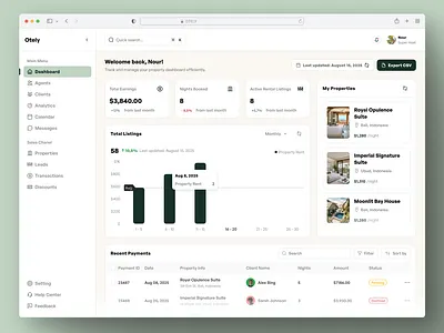 Host booking requests — reimagined booking branding dashboard design figma freelance graphic design green listing minimal product design property revenue ui ux