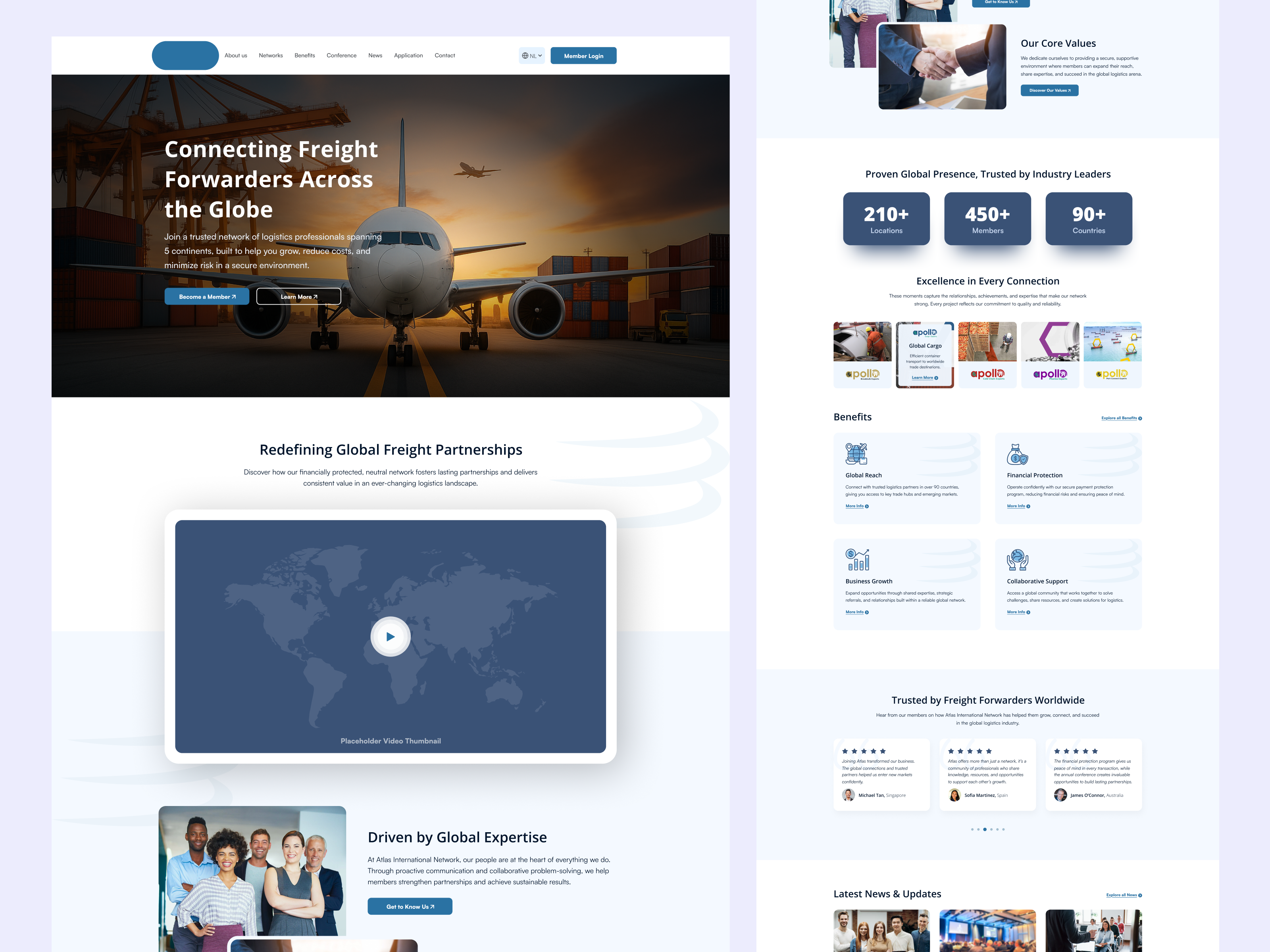 Example of Logistics Service website Custom UI Design