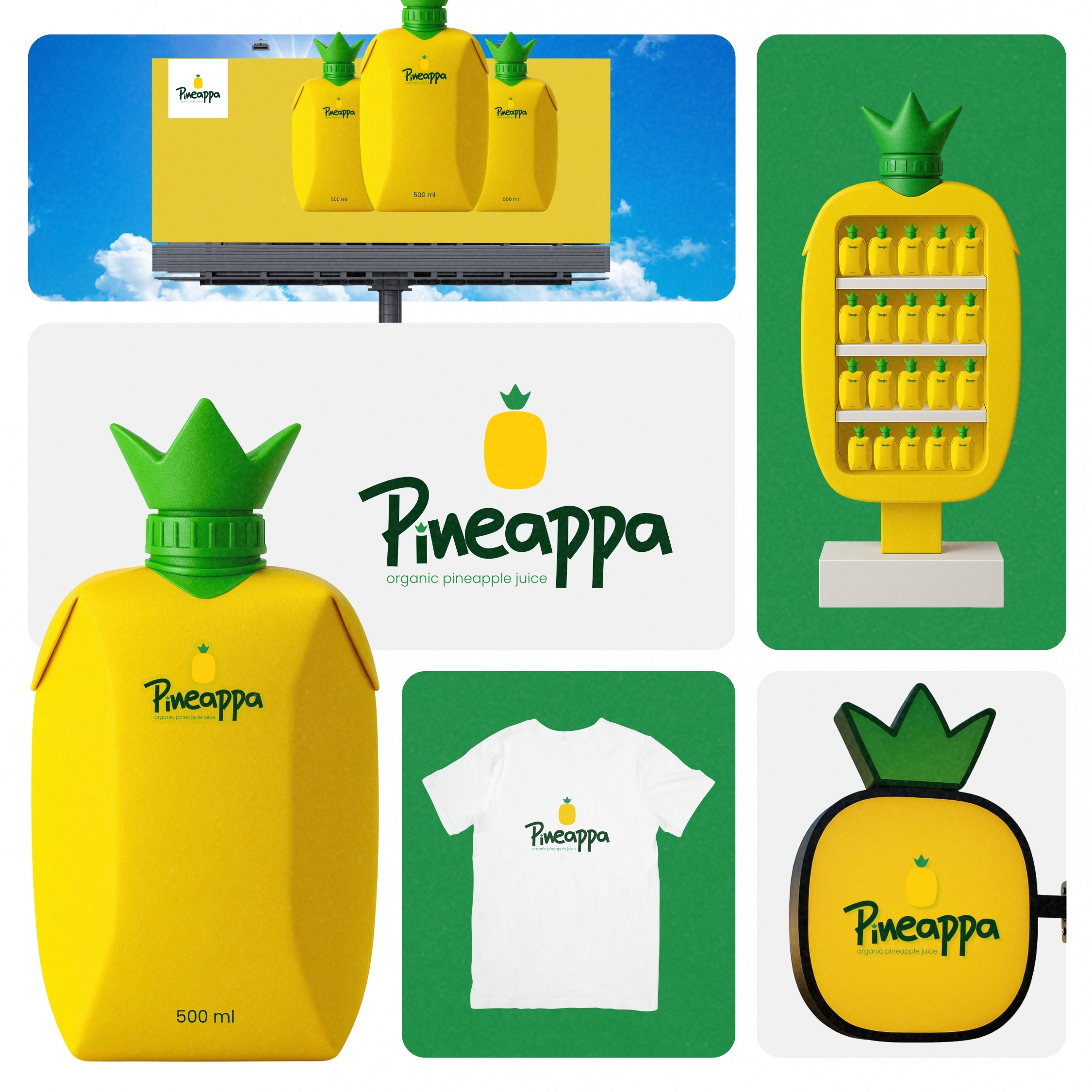 Pineapple Juice Brand Identity Design branding custom customized logo dynamic flat fruit handlettering juice juice company lettering logo logotype minimal modern organic pineapple symbolic typeface typography