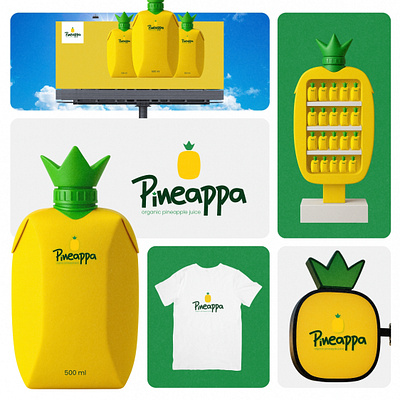 Pineapple Juice Brand Identity Design branding custom customized logo dynamic flat fruit handlettering juice juice company lettering logo logotype minimal modern organic pineapple symbolic typeface typography