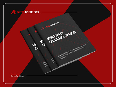 Red Risers—Sports Logo & Brand Guidelines (Unused—For Sale) brand book brand guide brand guide identity brand guidelines brand identity branding esports logo fitness logo graphic design logo logo design logomark modern logo r logo r logo design sport logo sports sports logo sports logo idea sportswear