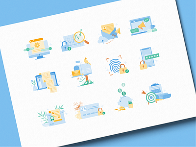 Illustration Set for Fintech Web Platform fintech icon illustration