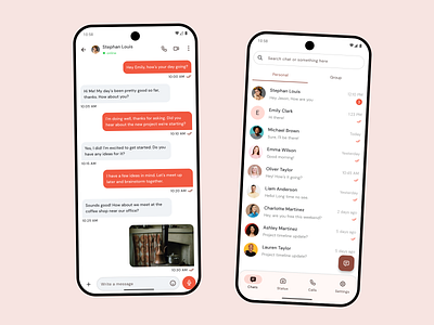 Beautiful Chat Interface for Mobile app interface chat app clean design conversation design graphic design messaging app messenger minimal ui mobile ui modern ui product design ui design ux design