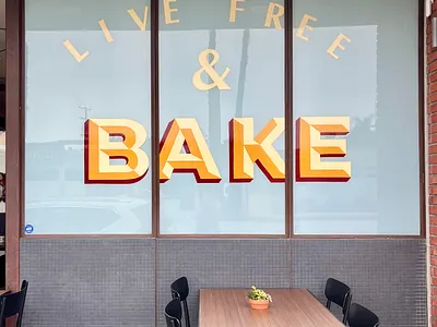 Hand painted storefront window for Lodge Bread - Culver City branding culver city design environmental design hand painted los angeles sign graphics sign painter sign painting storefront