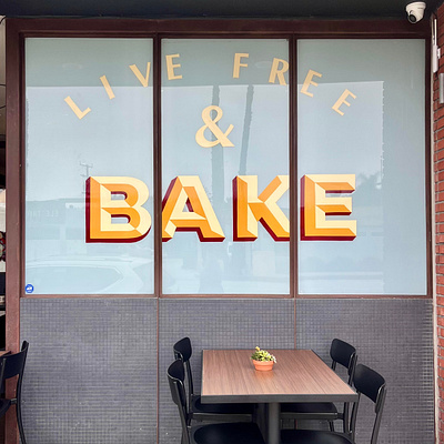 Hand painted storefront window for Lodge Bread - Culver City branding culver city design environmental design hand painted los angeles sign graphics sign painter sign painting storefront