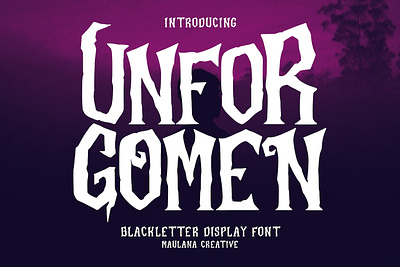 Unforgomen Blackletter Display Font animation blackletter branding font fonts graphic design hooror horror logo modern nostalgic vintage