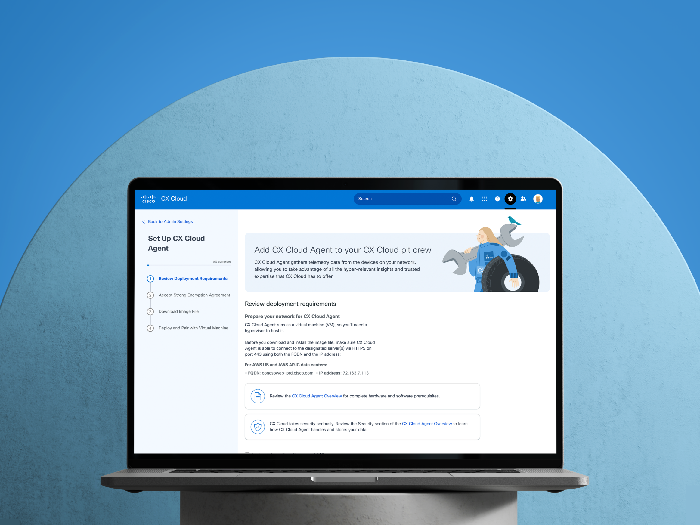 CX Agent UI design onboarding ui
