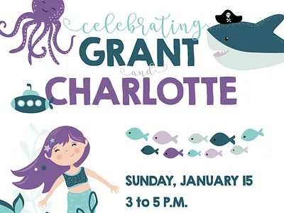 Birthday Invitation - Under the Sea birthday invitation octopus sea shark