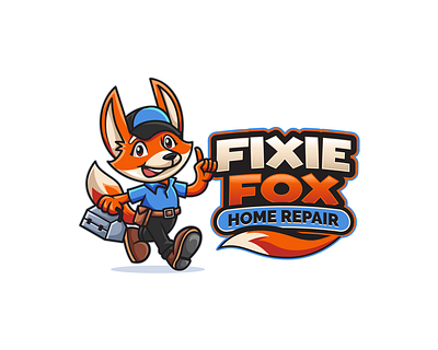 Fixie Fox – Friendly Mascot Logo for Home Repair branding design graphic design illustration logo mascot ui vector