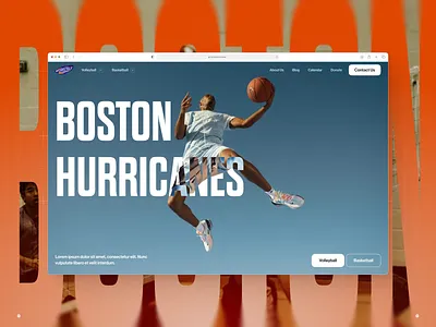 Basketball Club Hero Section athlete athletic club basketball basketball website branding organization sports sports club sports hero section sports ui design sports website team branding ui volleyball