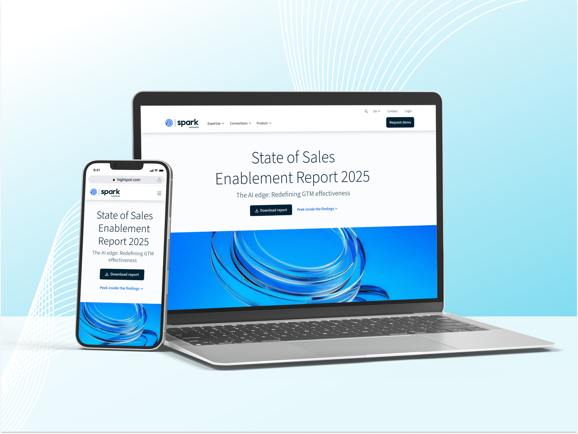 Landing Page Design for Highspot's Sales Enablement Campaign ui webapge