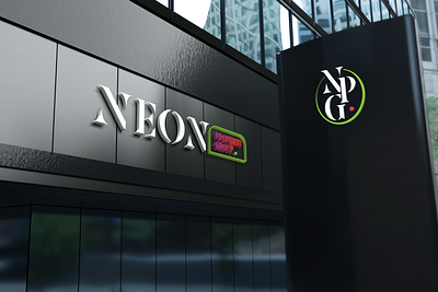 Real Estate Agency Building Signage branding building sign design edgy mockup neon real estate realty