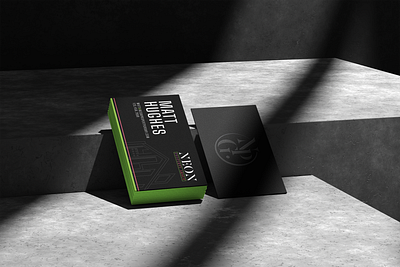 Real Estate Agency Business Cards art deco branding business cards design edgy green logo luxury mockup neon real estate realty