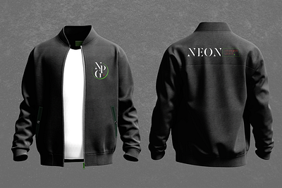 Real Estate Agency Merch Jacket branding design edgy jacket merch mockup neon real estate realty swag