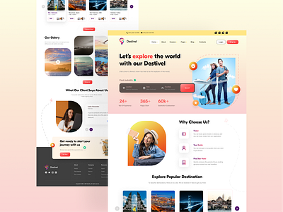 Travel website design graphic design