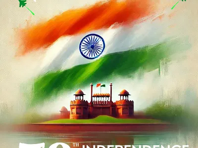 79th Independence day Post graphic design