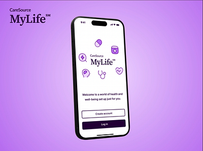 CareSource App Launch 3d animation app branding healthcare heart motion graphics purple ui ux