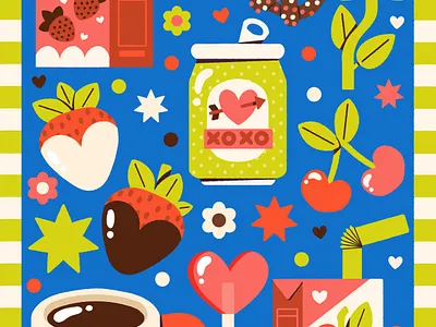 💘🌹🍬Sweet Valentine 💘🌹🍬 clip art creative marketplace cute design digital digital illustration graphic design graphics illustration robin sheldon shop valentines valentines day