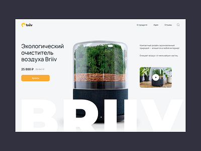 Briiv website concept air air purifer animation breath briiv clean concept design ecology filter green home landing minimal natural plants pollutans typography ui ux