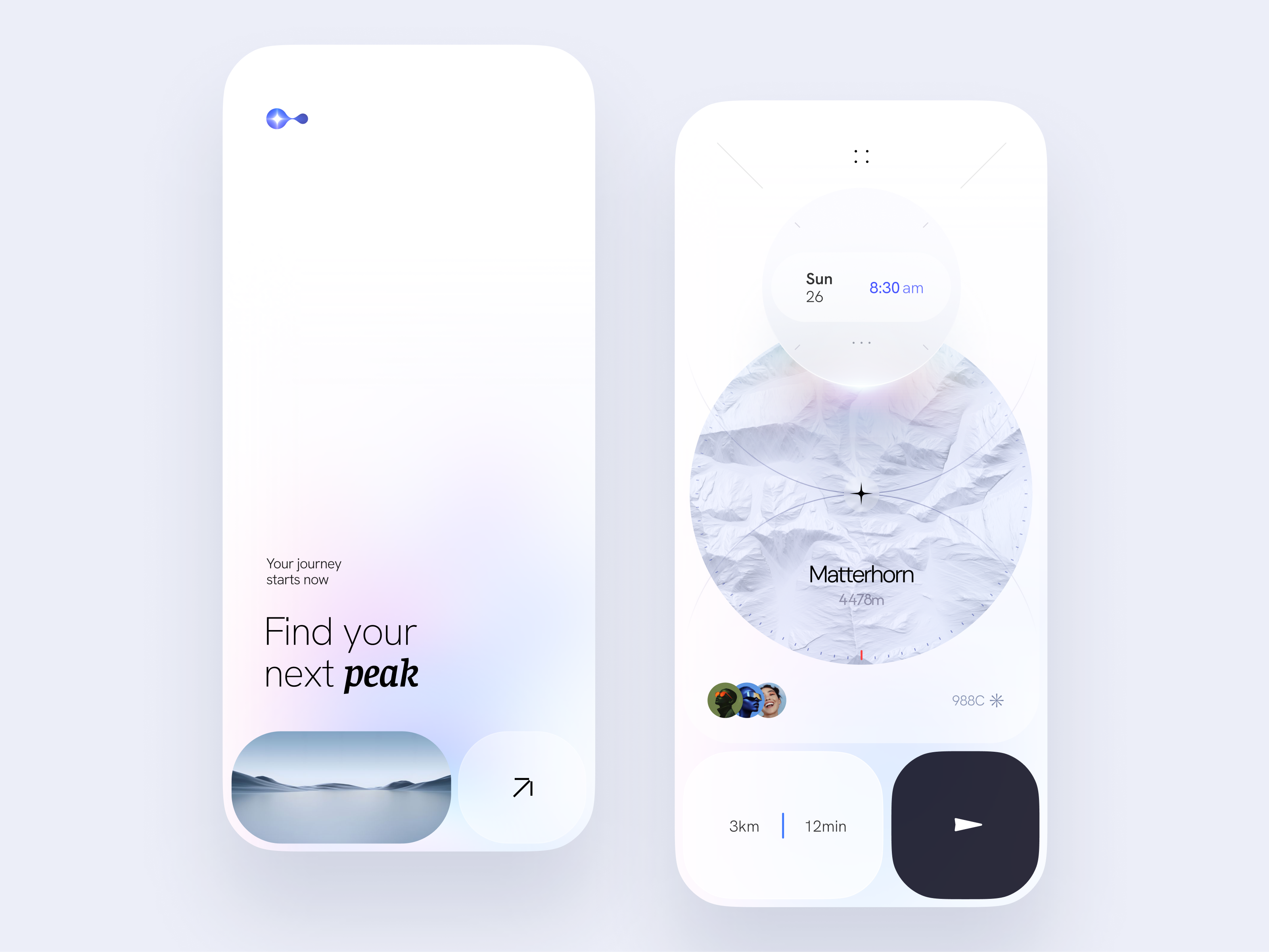 Mountain Navigation UI app clean dashboard design graphicdesign illustration interactive map map markers map ui maps minimal mobile mobile map navigation travel ui uid esign userinterface ux