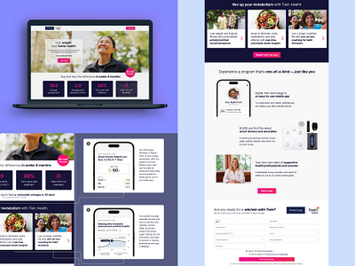 Twin Health Landing Page art direction branding creative direction design design thinking graphic design illustration landing page marketing ui ux vector website