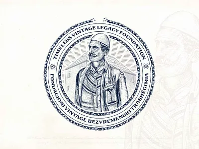 Timeless vintage legacy foundation project artisan branding character craft design distillery drawing graphic design hand drawn identity illustration logo logo design vintage vintage drawing vintage logo