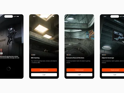 Game UI Onboarding app bbc design esport game gameui onboarding ui uiux ux