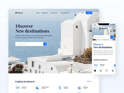Travel App Concept + Landing Page
