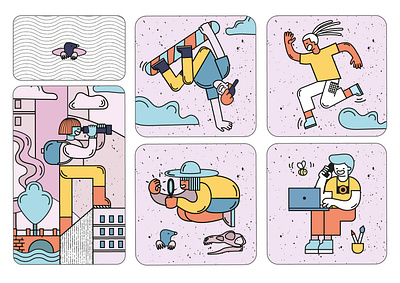 Illustrated Urban Characters illustration vector