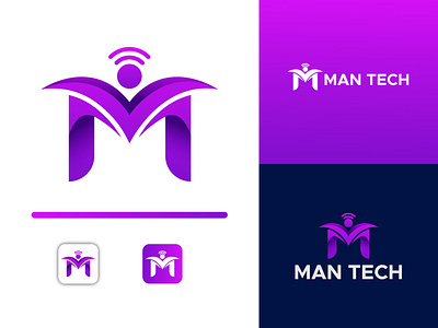 Modern Technology Logo, Man Tech Logo Design. 3d graphic design letter letter logo logo logo design m letter man tech logo man tech logo design. m letter logo