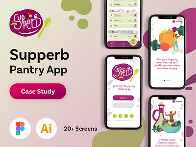 Supperb – Pantry App app branding food kitchen mobile pantry ui